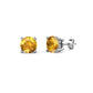 14K Gold and Sterling Silver Stud Earrings In Sapphire. Emerald and Citrine Options