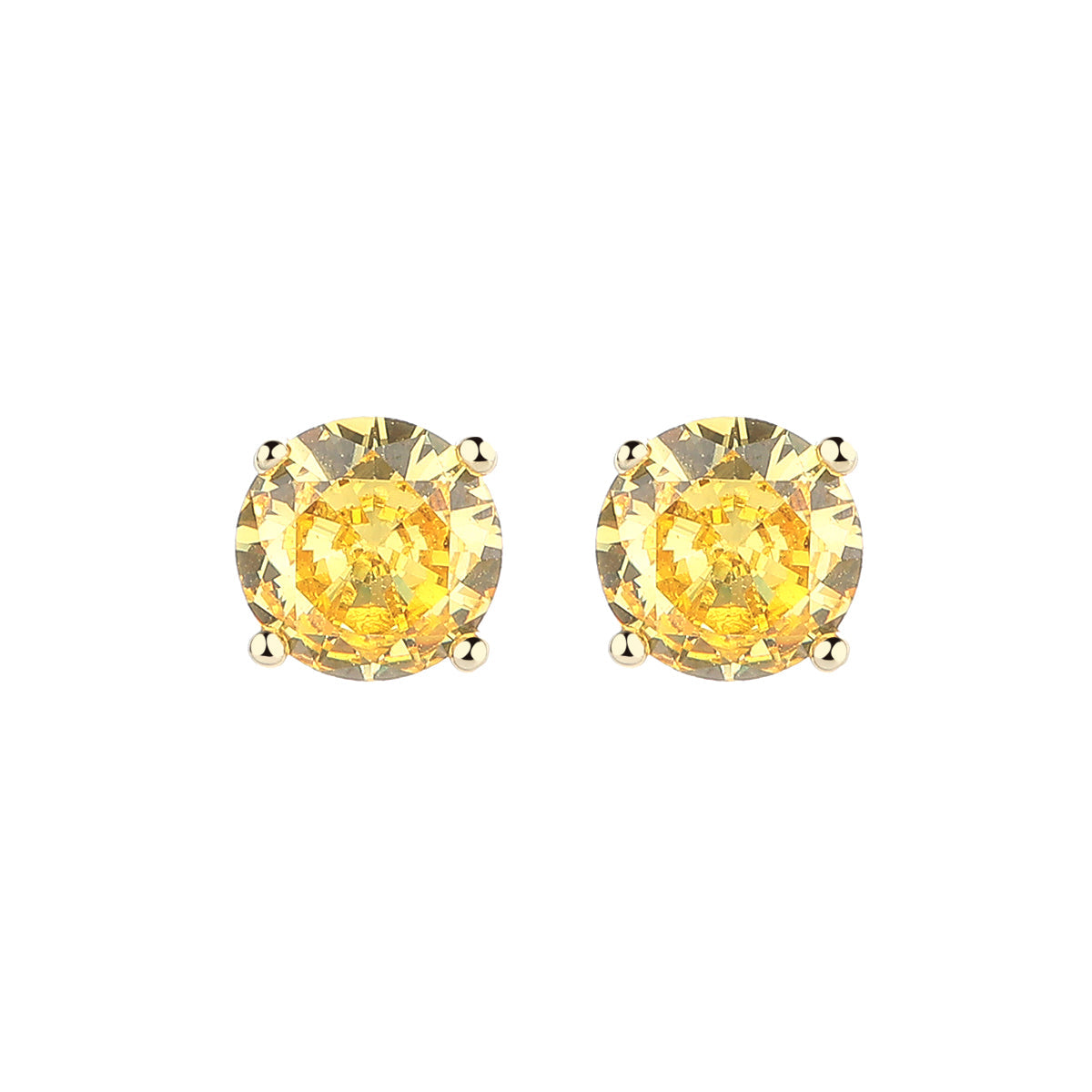 14K Gold and Sterling Silver Stud Earrings In Sapphire. Emerald and Citrine Options