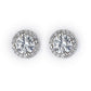 Amy and Annette 14K Gold or Sterling Silver Round Halo Earrings with Crystals