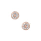 Amy and Annette 14K Gold or Sterling Silver Round Halo Earrings with Crystals