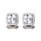 14K Gold over Sterling Silver Simulated Diamond Halo Stud Earrings