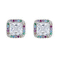 14K Gold over Sterling Silver Simulated Diamond Halo Stud Earrings