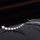 Amy and Annette 14K White Gold Plated  Earring Crawler Climber with Crystals