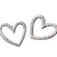 Hammered Sterling Silver Open Heart Stud Earring