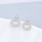 Sterling Silver Stud and Circle Drop Earring with Crystals