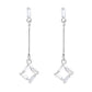 Simulated Diamond Drop Baguette Sterling Silver Earrings