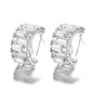 14K Gold Plated Round and Emerald Huggie Earrings With Genuine Crystals