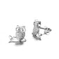 Sterling Silver Owl Stud Earrings