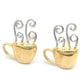 14K Gold and Sterling Silver Coffee Earrings