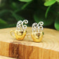 14K Gold and Sterling Silver Coffee Earrings