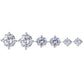 14K Gold over Sterling Silver Stud Earrings with Simulated Diamonds set of 3 (6 total pieces)