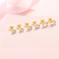 14K Gold over Sterling Silver Stud Earrings with Simulated Diamonds set of 3 (6 total pieces)