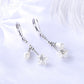 Cultured Pearl & Sterling Silver Floral Leverback Drop Earrings