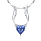 Guardian angel pendant with a heart-shaped Simulated Diamond