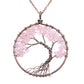 Handmade Genuine Gemstone Chakra Tree of Life Pendant Necklace