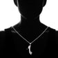 18K Gold and Sterling Silver Stiletto Crystal Pendant Necklace