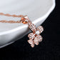 Sterling Silver and Genuine Crystal Butterfly on Flower Pendant Necklace