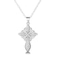 14K Gold And 14K White Gold Studded Cross Pendant Necklace