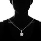 18k Rose Gold And Sterling Silver Genuine Crystal Paw Pendant Necklace