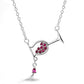 18K White Gold Spilled Wine Necklace Made with Simulated Diamonds