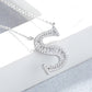 Sterling Silver Initial Pendant Necklace with Simulated Diamond