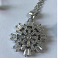 Sterling Silver Starburst Simulated Diamond Necklace