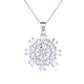Sterling Silver Starburst Simulated Diamond Necklace