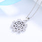 Sterling Silver Starburst Simulated Diamond Necklace