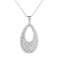 14K White Gold Pave Teardrop Pendant with crystals