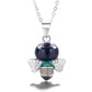 Sterling Silver Black Bee Pendant Necklace with Crystals