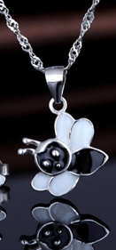 Sterling Silver Bee Necklace with Crystal