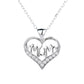 14K Gold or Sterling Silver MOM Heart Pendant Necklace with crystals  (Mom, Mother, Mama - Great Gift)