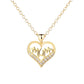 14K Gold or Sterling Silver MOM Heart Pendant Necklace with crystals  (Mom, Mother, Mama - Great Gift)