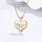 14K Gold or Sterling Silver MOM Heart Pendant Necklace with crystals  (Mom, Mother, Mama - Great Gift)