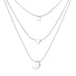 14K Gold and Sterling Silver Star Heart & Moon Necklace