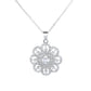 Sterling Silver Vintage Flower Pendant Necklace