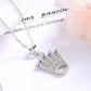 Sterling Silver Crown Pendant Necklace with Crystals