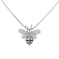 18K White Gold Bee Pendant Necklace with Simulated Diamonds