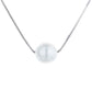 18K व्हाइट गोल्ड फॉक्स पर्ल बॉक्स चेन पेंडेंट नेकलेस