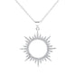 14K Gold and Sterling Silver Sunburst Pendant Necklace with crystals