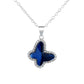Sterling Silver Halo Butterfly Necklace with crystals