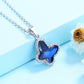 Sterling Silver Halo Butterfly Necklace with crystals