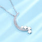 Sterling Silver Moon Necklace Genuine Crystal