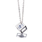 Sterling Silver Genuine Crystal Solitaire Floating Pendant Necklace