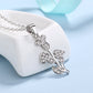18k Rose And Sterling Silver Tulip Pendant Necklace with crystals