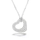 Sterling Silver Pave Heart Pendant with crystals