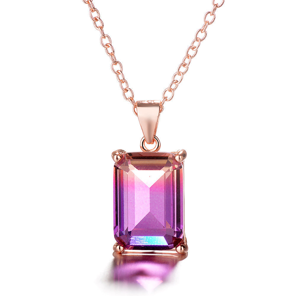 Purple and Yellow Bi Colored Ametrine Necklace