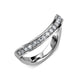 Ocean Wave Studded Simulated Diamond Ring in 18K White Gold