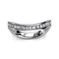 Ocean Wave Studded Simulated Diamond Ring in 18K White Gold