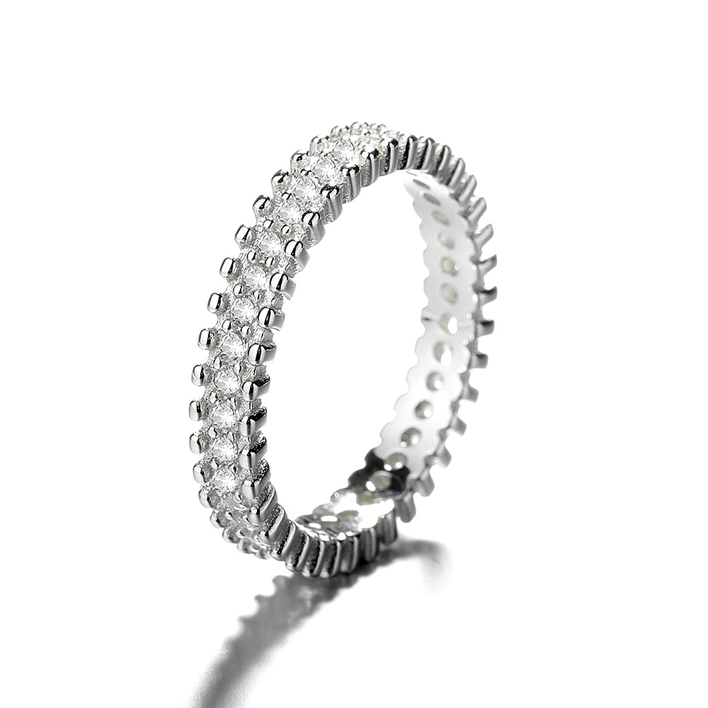 14K White Gold Eternity Ring with crystals